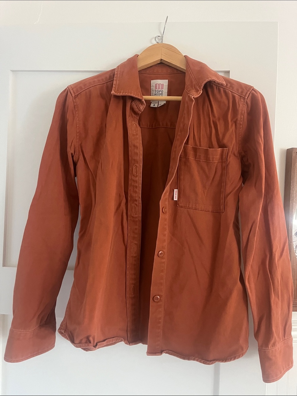 Topo Designs Rust Orange Button-Up Shirt- Organic Cotton
